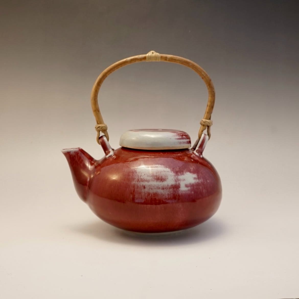 Peach Bloom — Stoneware teapot, reduction-fired, cone 11
