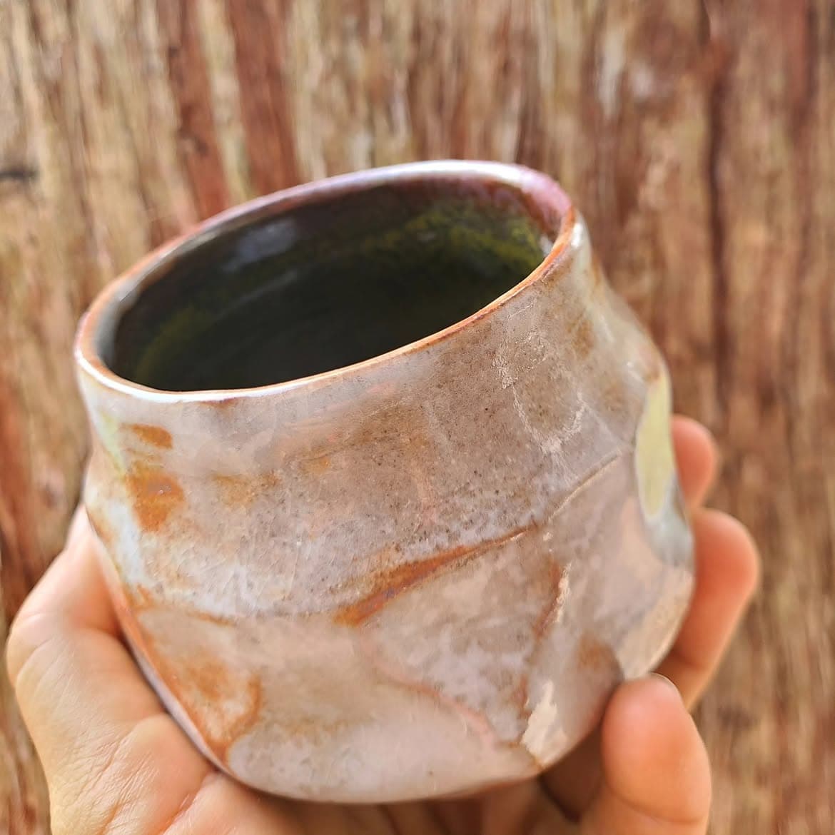 Shino Teacups — Wood-fired in reduction, Shino glaze