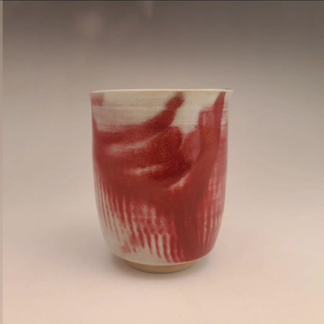 Travel Cup — Wood-fired, Peach Bloom glaze