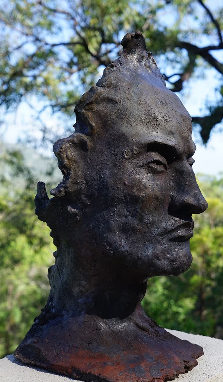 Vulcan — Wood-fired stoneware sculpture, rock glaze